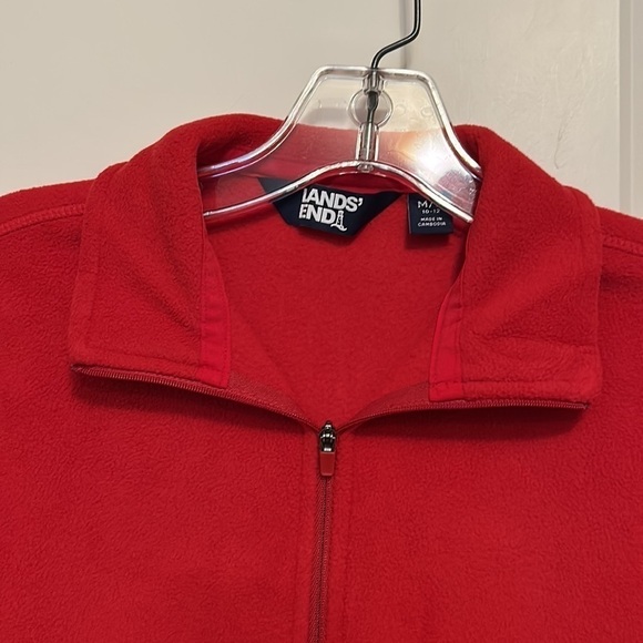 Lands End Red Polar Tech Long Sleeve 1/4 Zip fro T Jacket Women’s Medium - Picture 4 of 9